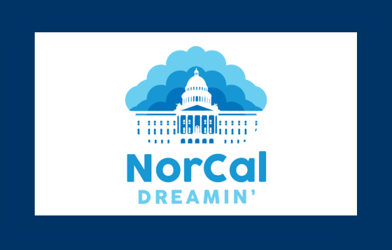 Image: NorCal Dreamin logo of clouds and Sacramento State Capitol Building