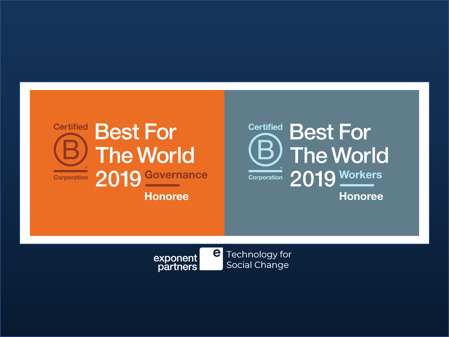 Logos of B Corp Best For The World Honors Governance and Workers 2019