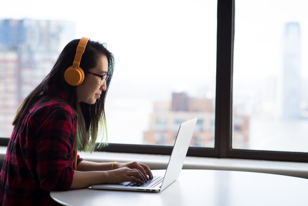 Photo: woman working at laptop