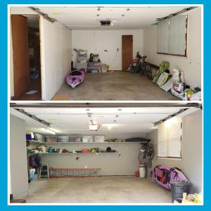 Photos: interior garage before and after shows newly improved and organized garage