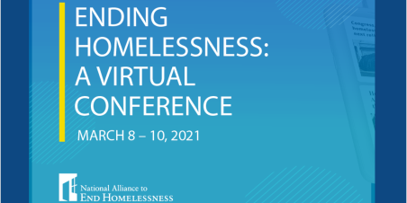 Conference Banner with text that reads "Ending Homelessness: A Virtual Conference"